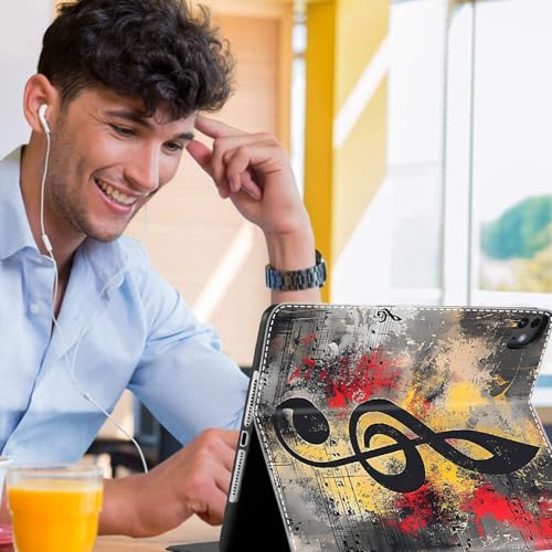Étui pour iPad 9.7 pouces slim et pliable avec veille auto motif notes dorées
