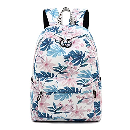 Floral School Backpack for Girls College Bookbags Travel Backpack Laptop Rucksack Travel Backpack with USB Charging Port, Casual Daypack for Women with USB Charging Port (Khaki Floral)