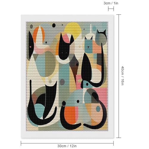 Pintura de diamante de gato para adultos, set de arte de puntos de diamante ideal para principiantes 2