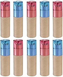 eBuyGB Pack of 10 Colouring Pencil Tubes for Wedding Favours and Party Bag Fillers, Multicolour Lid