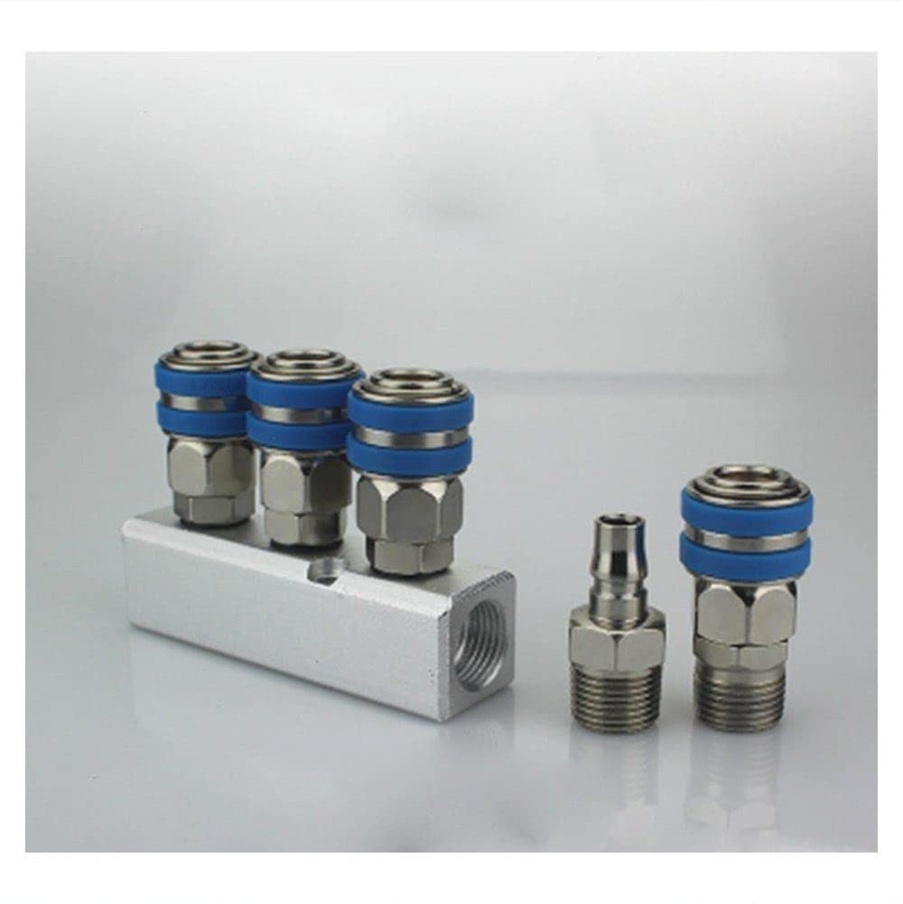 C Type Socket Out 3 Way Pneumatic Air Solid Aluminum Manifold Block Splitter