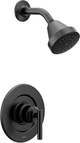 Miniatura 2 de Moen Gibson Negro Mate Eco-Performance Moderno Acabado de Ducha con Cabezal de Ducha de Baño y Manija de Palanca, Requiere Válvula Posi-Temp,
