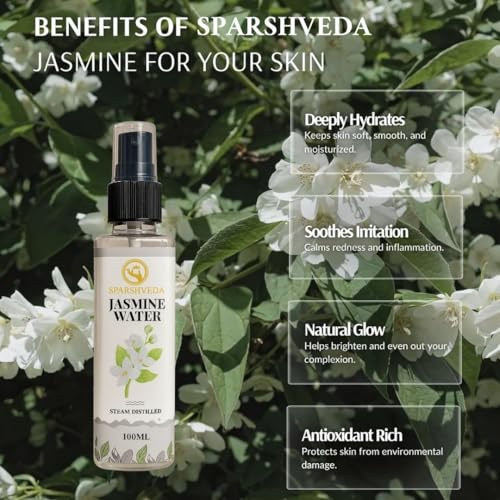 Image of Jasmine Floral Water Spray (200 ML)| Natural & Refreshing Face & Body Mist | Hydrating, Cooling & Soothing Skin Toner | For All Skin Types |