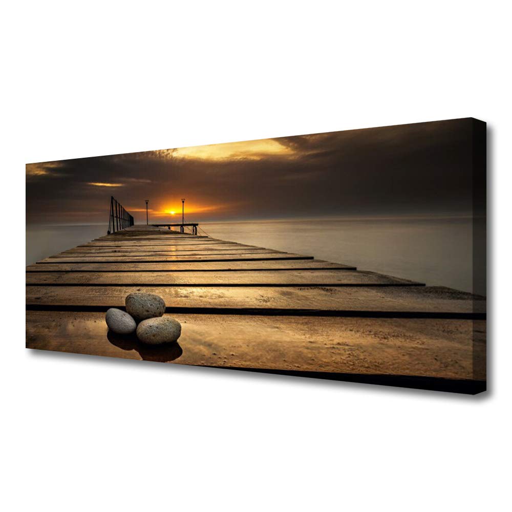 Impression sur toile d'art 125x50cm avec motif de pont en briques et finition premium