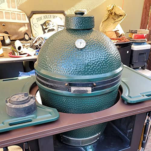 bbq777 Ceramic Grill Feet & Chimney Vent Cap for Big Green Egg Replacement Parts, Vented Chimney Cap for XLarge, Medium and Large Green Egg Accessories, with Dual Function Big Green Egg Damper Top - Thumbnail 6