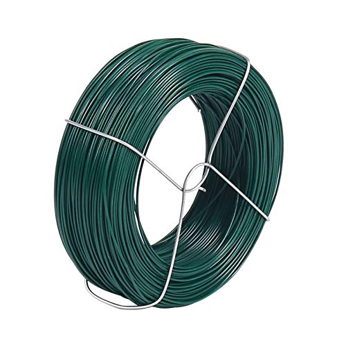 328 Feet Plant Twist Tie Plastic Coated Soft Garden Metal Wire 1mm Thin for Gardening Home Office (Green)