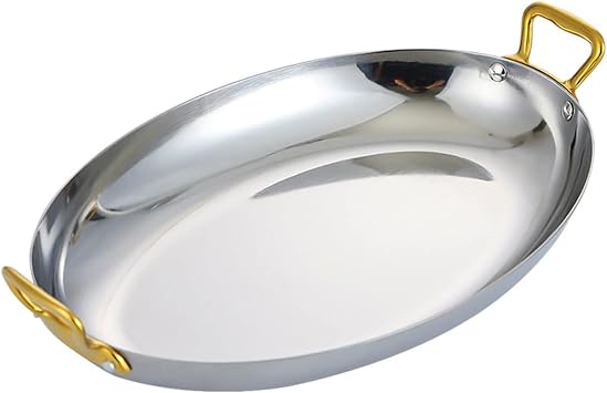 Stainless Steel Oval Platter,Heavy Duty Metal Serving Tray with Double Handles,Serving Platter Oval Serving Dishes,Fish Plate for Party Food Turkey Sushi Meat Dinner Plate