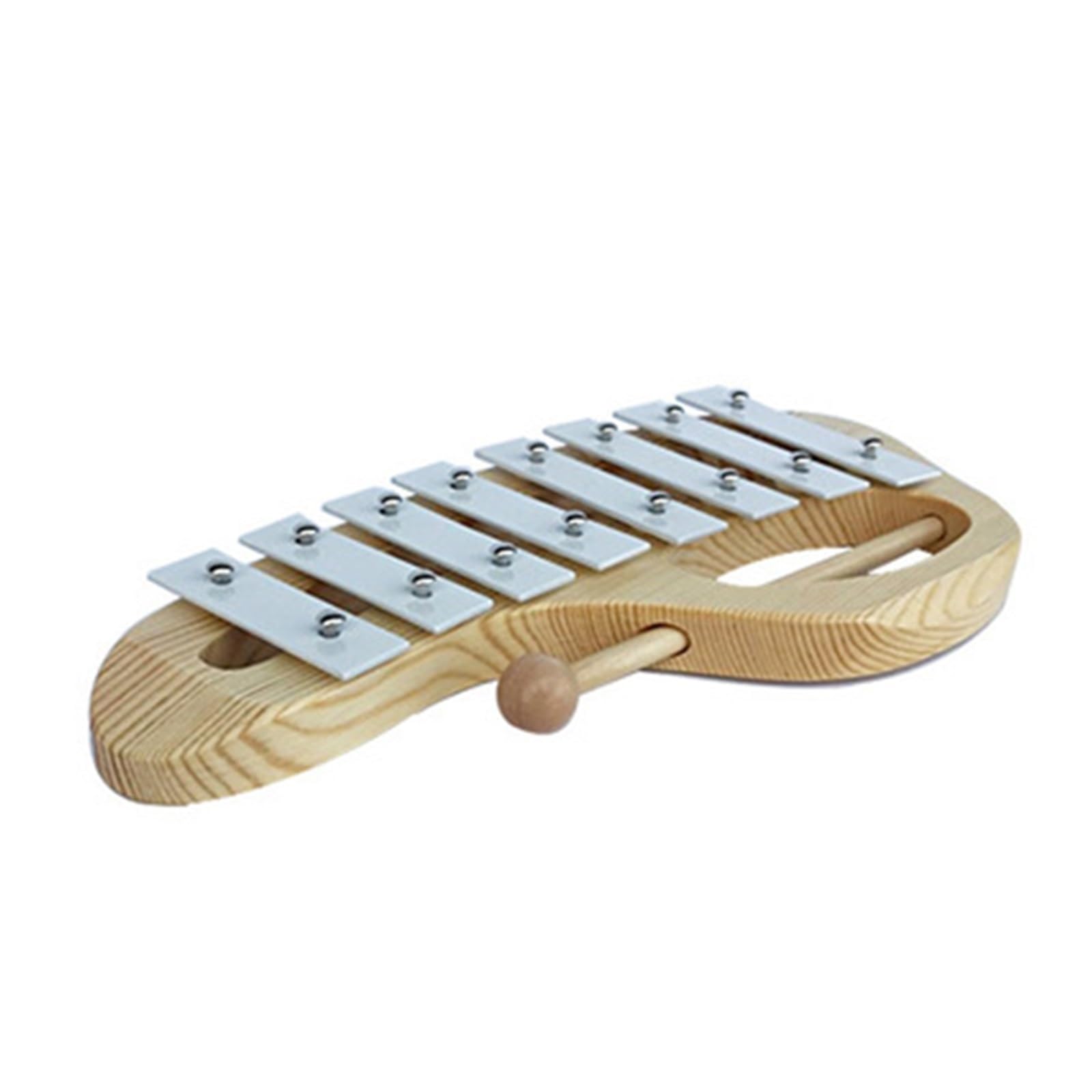 BABYCE Profesional Glockenspiel Xilófono Glockenspiel De Golpe Manual con Mazos, Hoja De Aluminio De 8 Tonos, Instrumento Musical De Madera, Educativo Preescolar