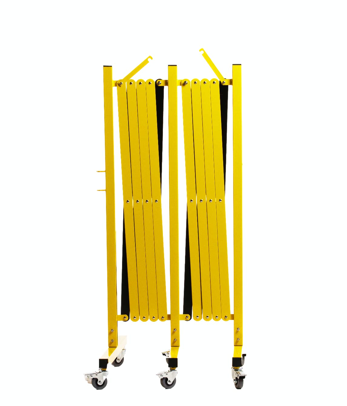 Trafford Industrial Expandable Metal Barricade, 16 Feet, Red and White, Mobile Safety Barrier Gate, Retractable Traffic Fence