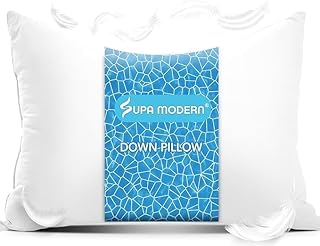 SUPA MODERN Duck Feather Pillow- Premium Down Bed Pillow, Luxury Hotel Bed Pillow for Sleeping Soft and Supportive Pillow ...