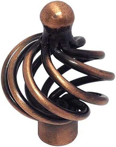 20 Pack Antique Copper Bird Cage Birdcage Birds Nest Twist Wire Swirl 1-3/8" (35mm) Diameter Kitchen Cabinet Pull Knob 1317-35
