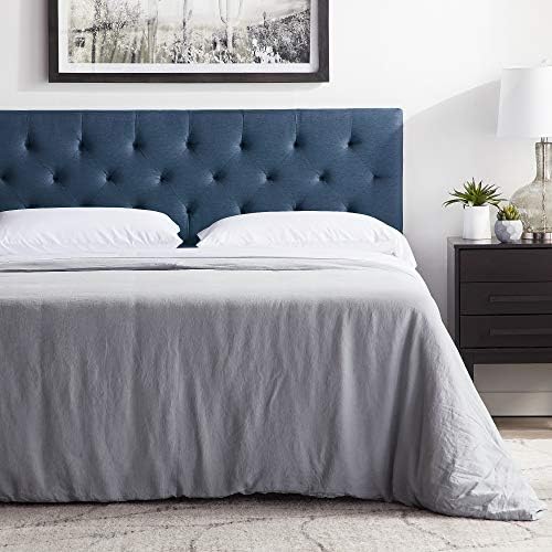 LUCID Mid-Rise Upholstered Headboard-Adjustable Height from 34” to 46”, King/Cal King, Cobalt