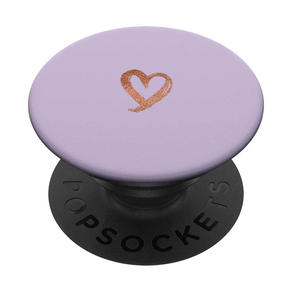 Rose Minimalist Heart Light Pastel Purple PopSockets Adhesive PopGrip
