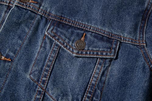 Image of voeeron Denim Jacket Men Durable Comfortable and High Performance Jean Jacket Men