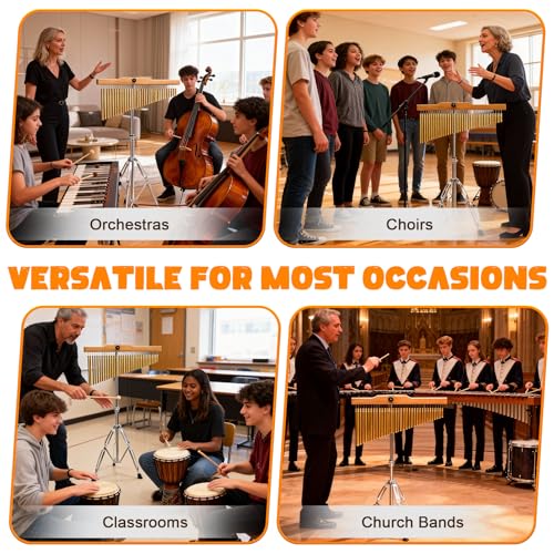 Carillon à vent 36 barres notes instrument de percussion musicale avec support - 7