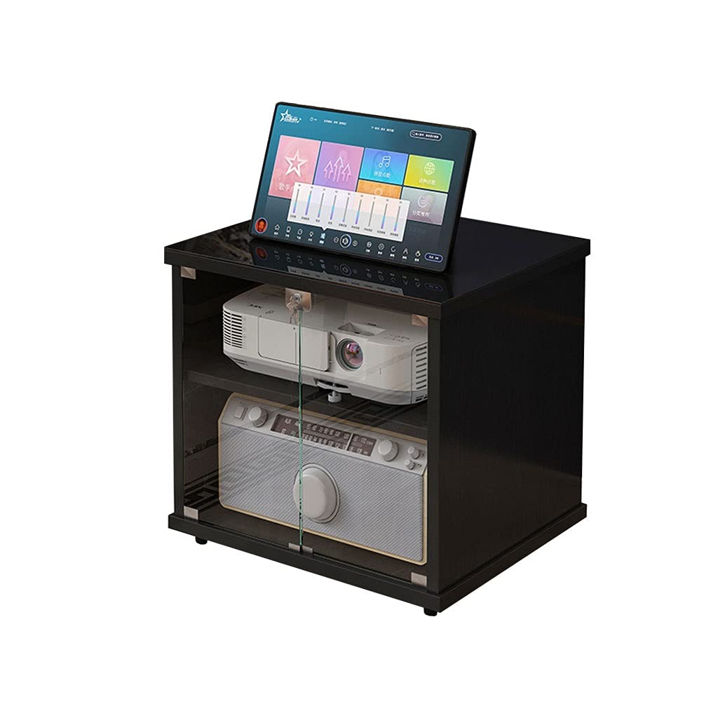 Racks de Altavoces, Soporte de Audio Gabinete de audio del soporte de audio 2 capas de medios de medios de 2 capas Gabinete audiovisual adecuado para TELEVISOR Accesorios, Consolas de juegos, DVD Juga