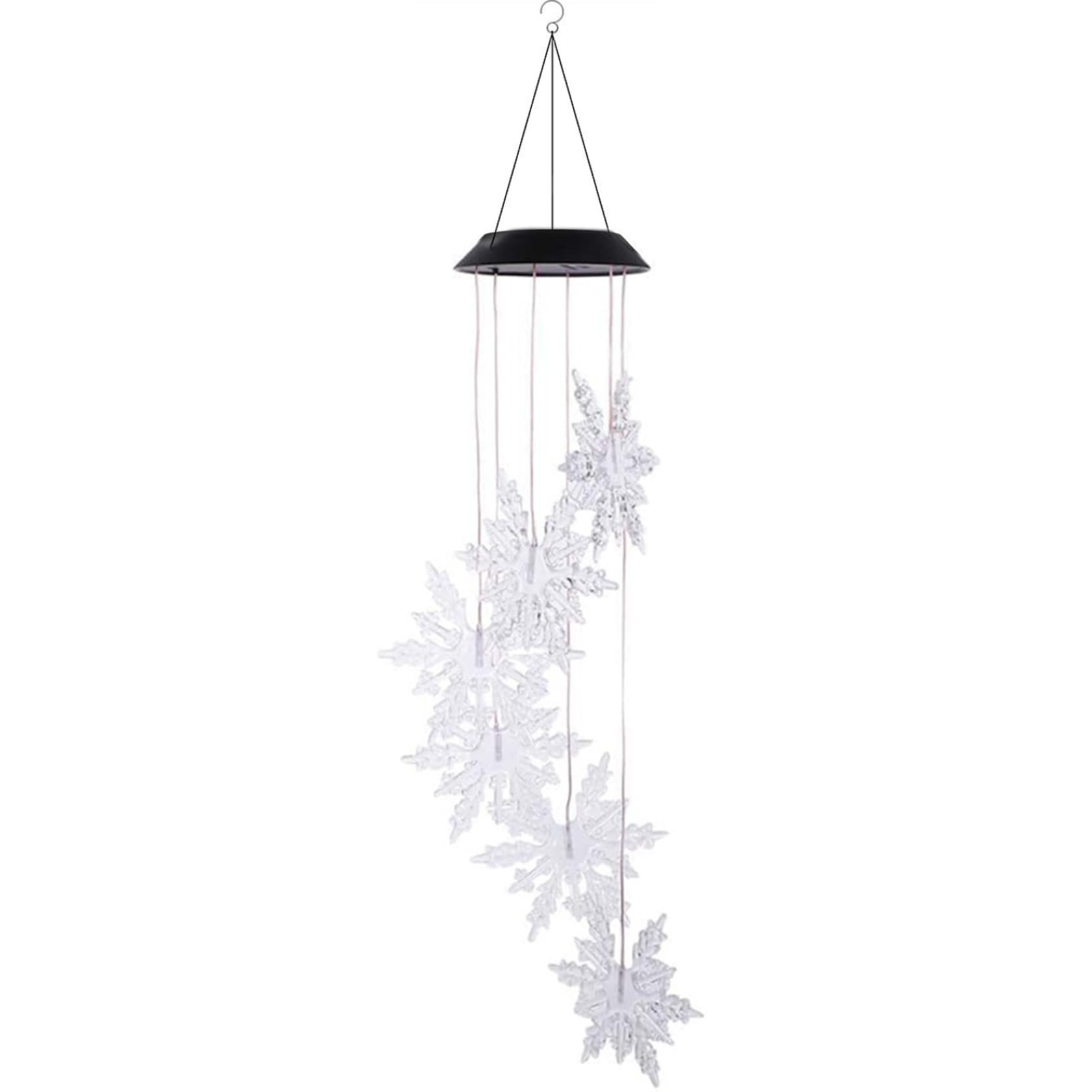 oiujhgCDS Wind Chime for Outside Solar Crystal Garden Chimes Snowflake