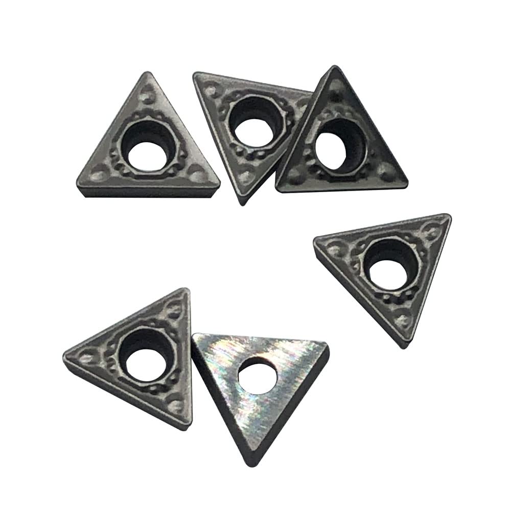GBJ 10pcs Cermet Inserts Triangle 60 Degrees Blade Length 0.35in TCMT090204 TCMT1851 Lathe Turning Inserts Carbide Inserts Cutting Tools Especially for Steel and Stainless Iron Parts (TCMT090204HQ)