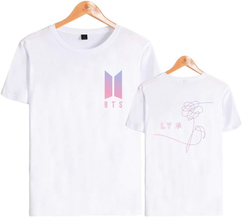 FridayLead Unisex Kpop Bangtan Love Yourself 承 'Her' T-Shirt Pink Print Short Sleeve Tee Tops
