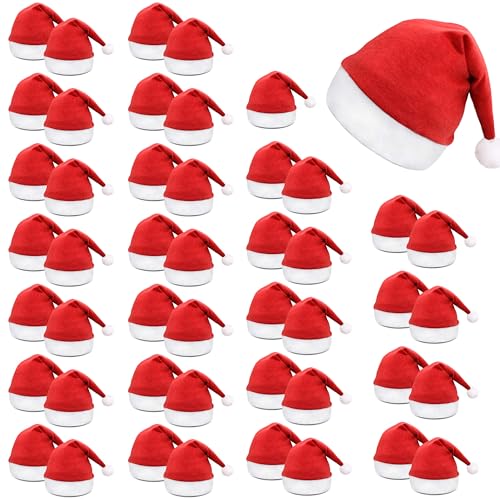 Nikolausmützen mit Logo 28 TIKTALK Weihnachtsmützen 24PCS Set, Nikolausmütze Erwachsene Rot...