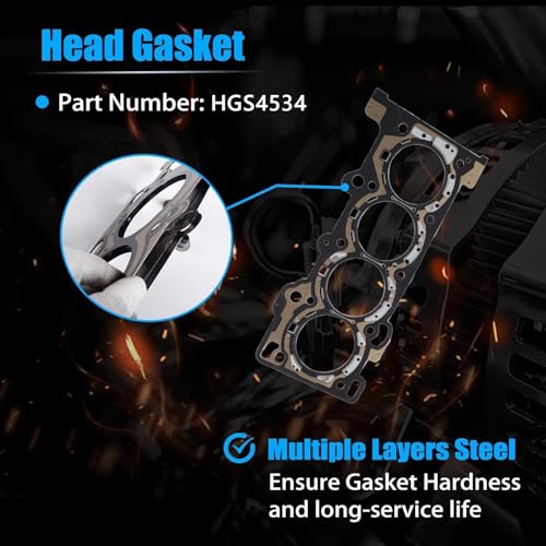 Image of HGS4534 Head Gasket Set 2.0L for Ford Edge 2015-2018, Escape 2017-2019, Fusion 2017-2020, Lincoln MKC MKZ 2017-2020, 2.0L L4 Engine EcoBoost Cylinder Head Gasket Set, Replace HS55387