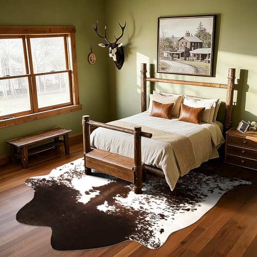 Tapete Decorativo Estilo Cuero de Vaca 4.6 x 5.2ft miniatura 2