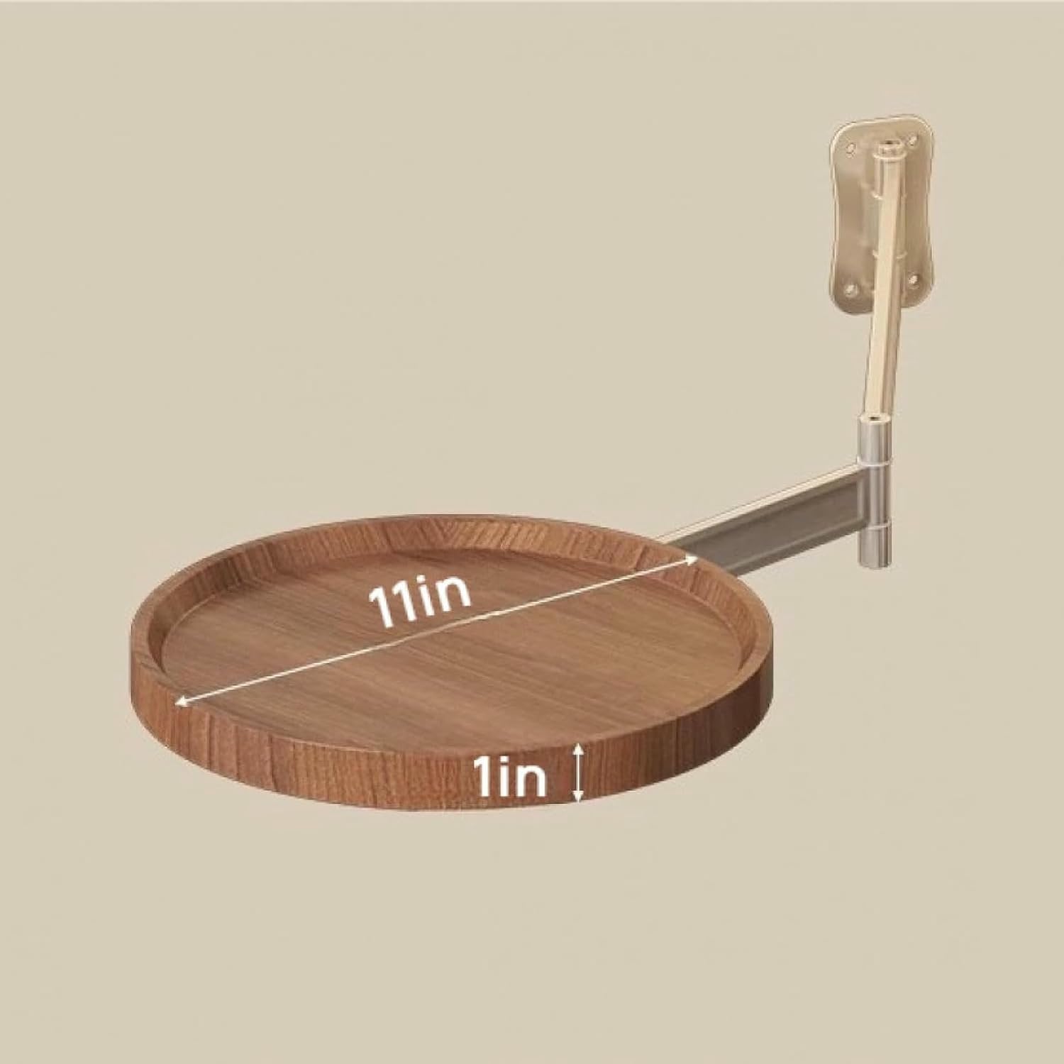 Folding Table Wall Mounted Small Round Tray | Wall Mounted Floating Folding Table with 180° Rotatable & Retractable Design | Space-Saving Foldable Desk for Bedroom