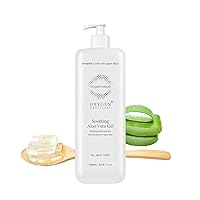 Vista 1 de OxygenCeuticals Gel calmante de aloe vera, gel de aloe vera natural, para rostro y cuerpo, 33.8 onzas (33.8 fl oz)