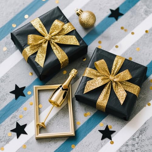 Kesote Geschenkpapier 60 Seidenpapier Verpackungsmaterial 70 x 50 cm Schwarz Transparentpapier Bastelpapier Packpapier Basteln Papier Hochzeit Geschenk Deko Weihnachten Origami Papier Halloween