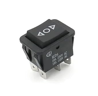 1pcs DIY Rocker Switch Power Switch Boat 3 Position 6Pin Button Latching with Lamp Light KCD4 16A 250VAC/ 20A 125VAC On-Off-on(Black)