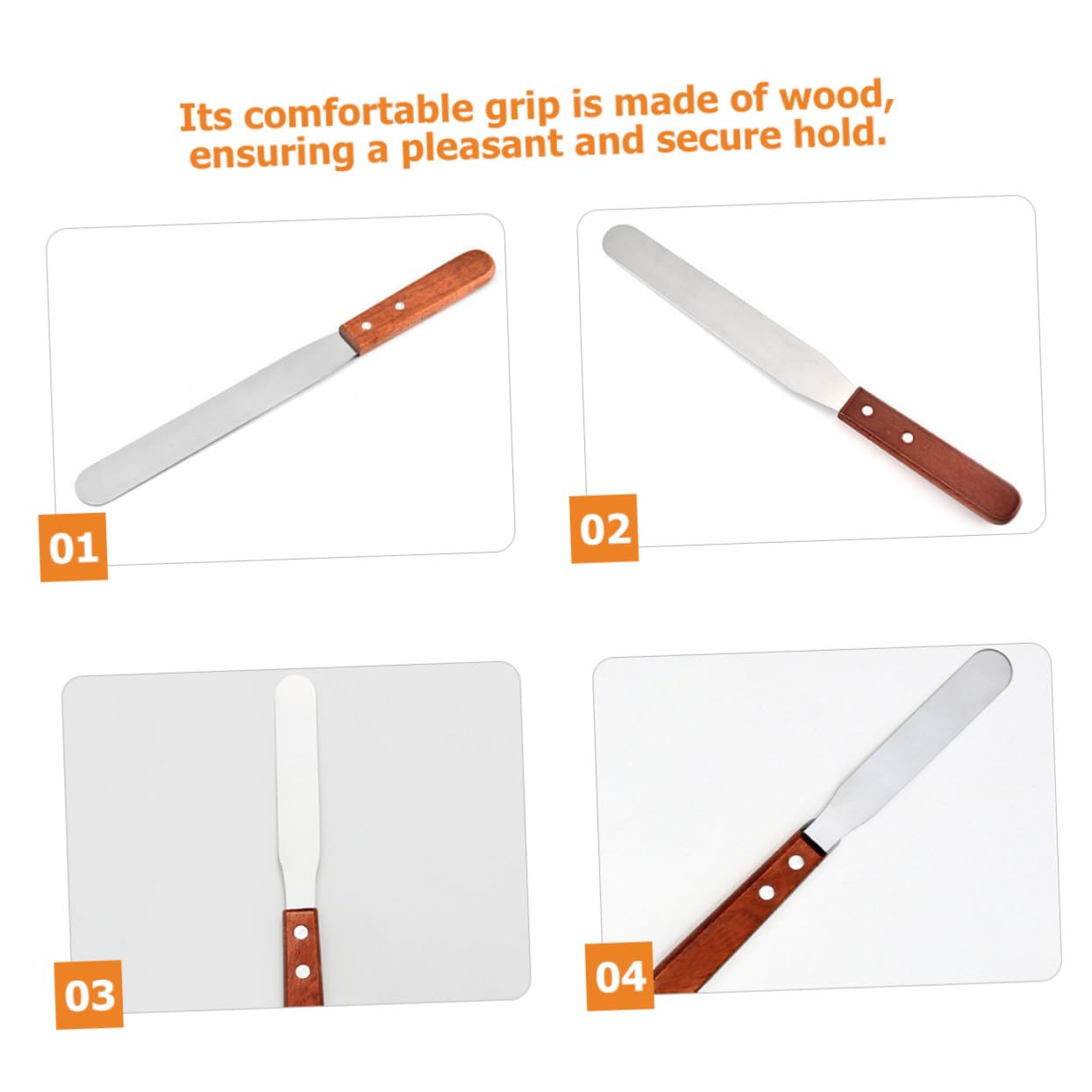 Hair Removal Spatula Stainless Steel and Wood Waxing Applicator Comfortable Grip for Salon and Home Use Wax Scraper Tool for Women Hair Removal
