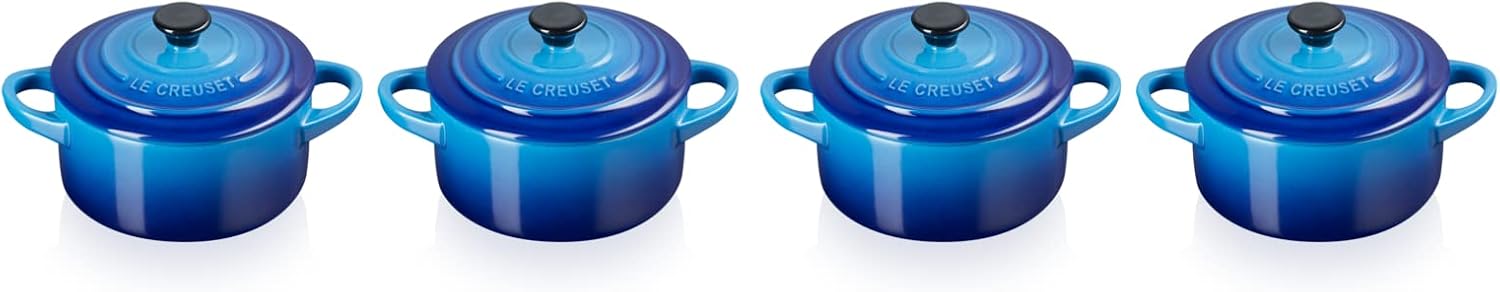 Le Creuset Set de 4 Mini Cocottes Rondes en Céramique, ⌀10 cm, 200 ml, Volcanique, 79212100900100 — image 6