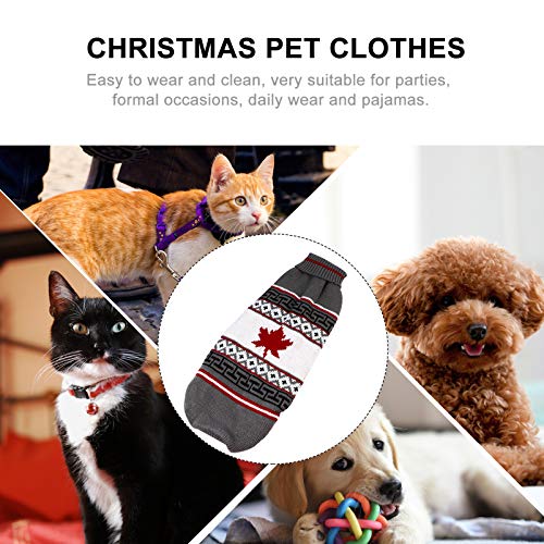 POPETPOP Fantasia de Natal Do Animal de EstimaÃ§Ã£o ImpressÃ£o de Folha de Bordo SuÃ©ter de Cachorro