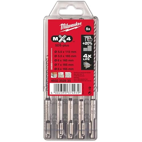 Milwaukee No Color Conjunto De Brocas Sds-Plus Rx4-5 Peã ‡ As