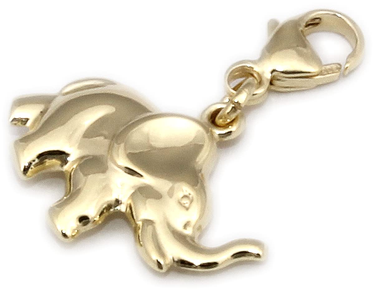 Charm Anhänger Einhänger Elefant 3D Glanz 333 Gold Gelbgold Qualität Unisex