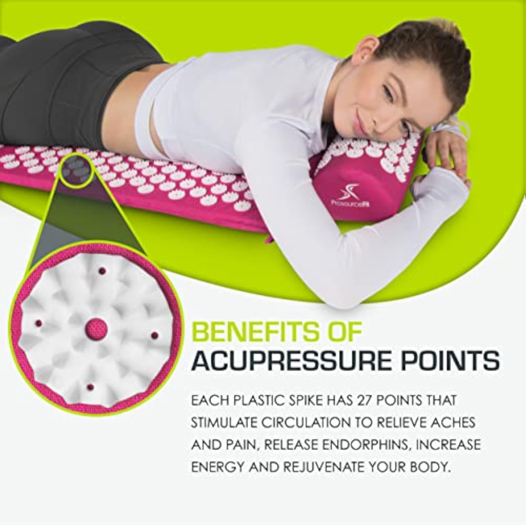 ProSource Acupressure Mat & Pillow Set for Pain Relief