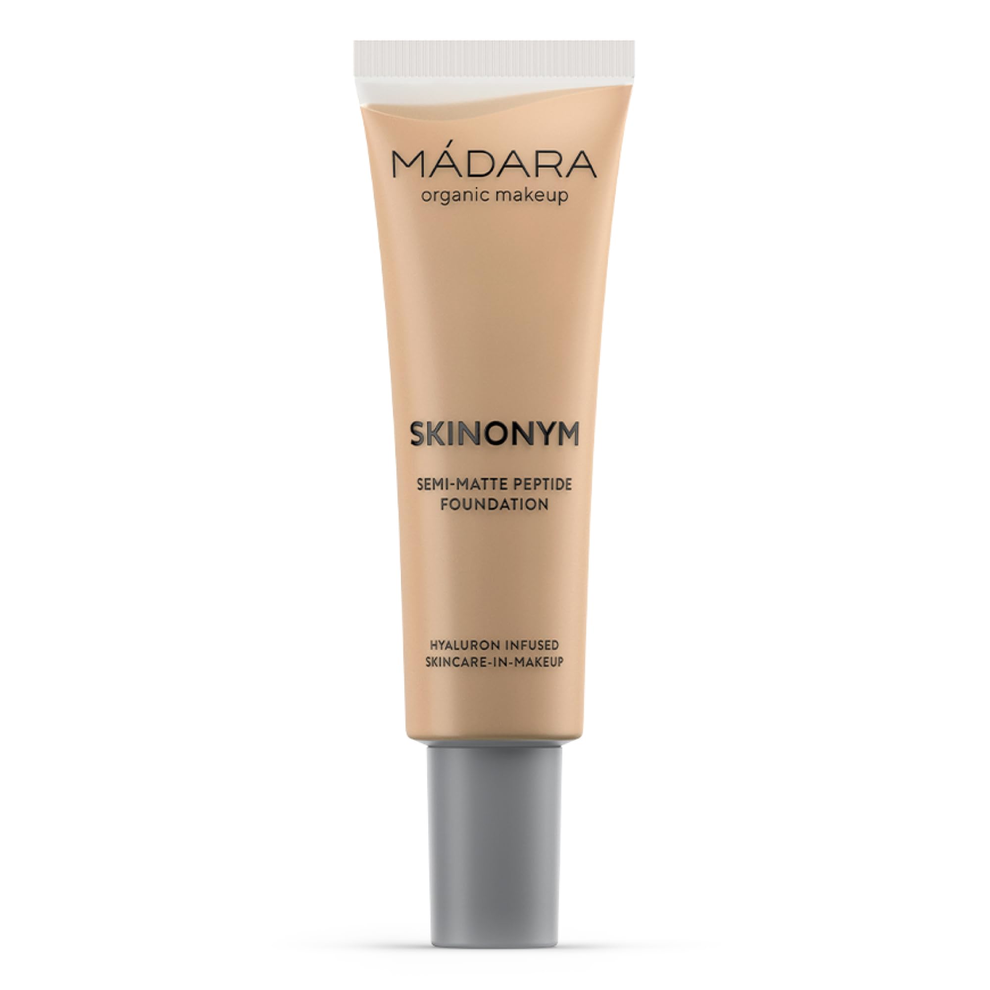 MÁDARA Organic Skincare | SKINONYM Base de Maquillaje Semimate con Péptidos #40 Sand 30 ml – Base Natural con Péptidos que favorecen la Producción de Colágeno, Acabado Semimate