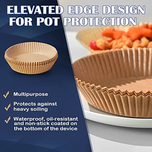 OLZYA 100 Öl Backpapier Friteuse Antihaft Hitzebeständig Heißluftfritteuse Ofen Papier, Backpapier Für Heißluftfritteuse Eckig (20Cm), 100 Stück Airfryer Backpapier EIN – Bild 3