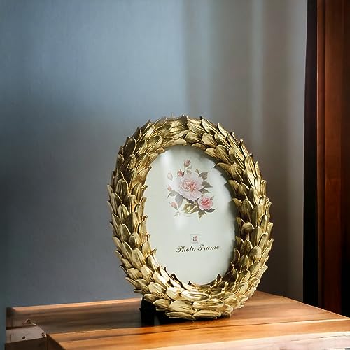 Art Street Table Photo Frame Round Shape Golden Leaves Photoframe Tabletop Picture Frame for Table, Desk, Birthday, Wedding, Return Gift (4 x 6 Inch) (B0BGYN4LCV) Amazon Price History, Amazon Price Tracker