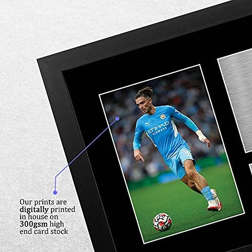 HWC Trading FR A4 Jack Grealish Manchester City Gifts Printed Signed Autograph Picture for Football Fans and Supporters - A4 Framed