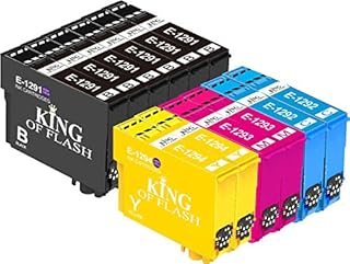 KING OF FLASH Replacement for Epson T1291 T1292 T1293 T1294 T1295 Ink Cartridges Compatible with Epson WF-3520 WF-3540 WF-7515 WF-7525, Epson SX425W SX235W SX435W SX445W SX535WD SX535WD BX305FW BX630