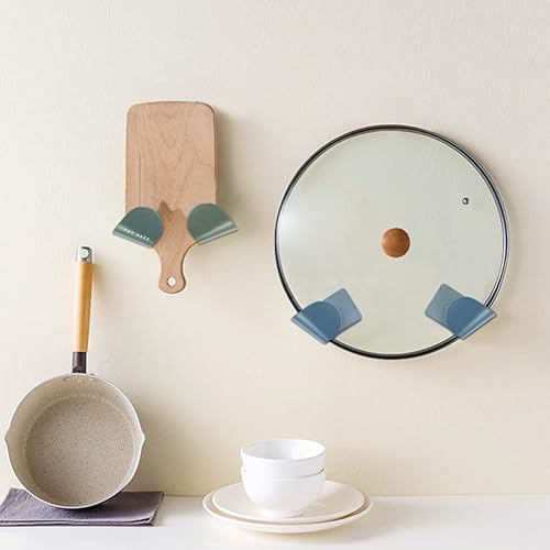 Miniatura 7 de DOERDO - 6 pares de organizadores de tapa de olla para montaje en pared, organizador de puerta de gabinete, ganchos para montaje en pared de cocina,