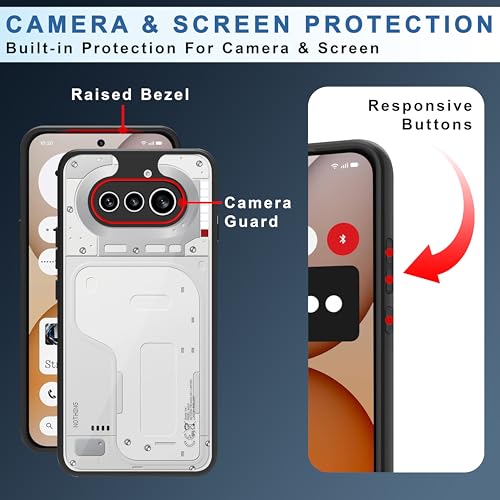 Image of CEDO Backcover for Nothing Phone 4a (5G) | Camera Protection Bump Shockproof Edge | Ultra Hybrid Transparent Acrylic Clear TPU+PC Hard Backcase Cover (Black)