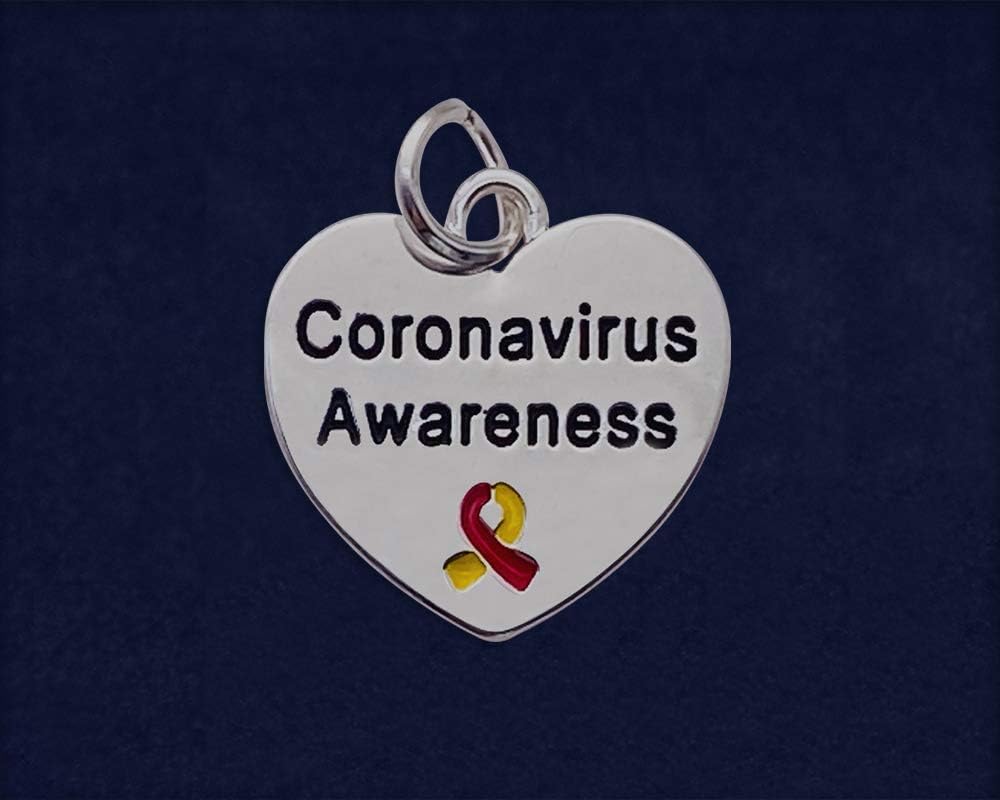 Fundraising For A Cause | COVID-19 Awareness Heart-Shaped Necklaces – Inexpensive COVID-19 Awareness Necklaces for Fundraising and Awareness