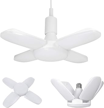 Amazon ペンダントライト Ledシーリングライト E26 Led電球 5灯式 60w 昼光色 6500k カーポート ｌｅｄ照明器具 シーリングライト ガレージライト 天井照明 ダイニング 折りたたみ式 シンプル おしゃれ かわいい 工事不要 角度調節可能 省エネ 高輝度 50 60hz Smd2835 6