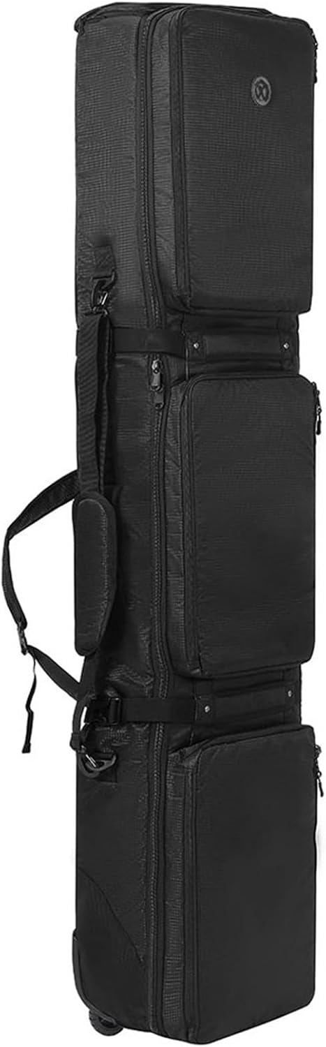 Snowboard Bag with Wheels Heavy Duty Padded Ski Bags for Air Travel Padded 3 Outside Bags Fit Single Ski/2 Sets Skis, Helmet, Jacket & Boots