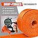 Digank Tow Strap with Hooks 2”x20’ 15,000 LBS, Tow Rope Metal Safety Hooks, Car Heavy Duty Recovery Rope for Trailers, Securing Items, and Farm Cleaning(Orange)