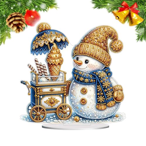 Peinture diamant bonhomme de neige contre le stress déco Noël facile