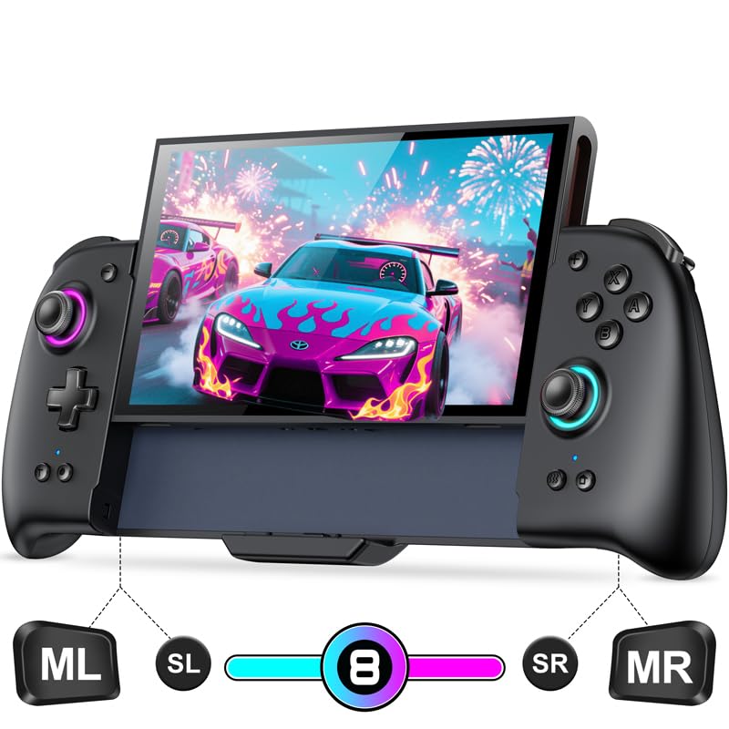 LIFUFUTEE Switch 2 Controller, Wireless Switch Pro Controller with Drift-Free Hall Effect Joystick, One-Piece Joypad with Macro Programming, RGB Light, Turbo, and Ergonomic Handheld Design