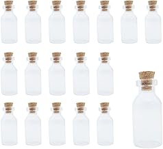 WYAN 20 mini bouteilles de souhaits en verre avec bouchons en liège, bouteilles en verre à message pour la décoration artisanale de bricolage, cadeaux de mariage(18 * 40mm)